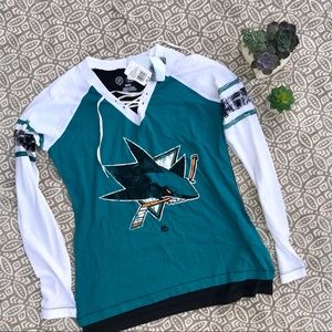 Sharks Women’s Long-Sleeve Tee Shirt Size M NWT